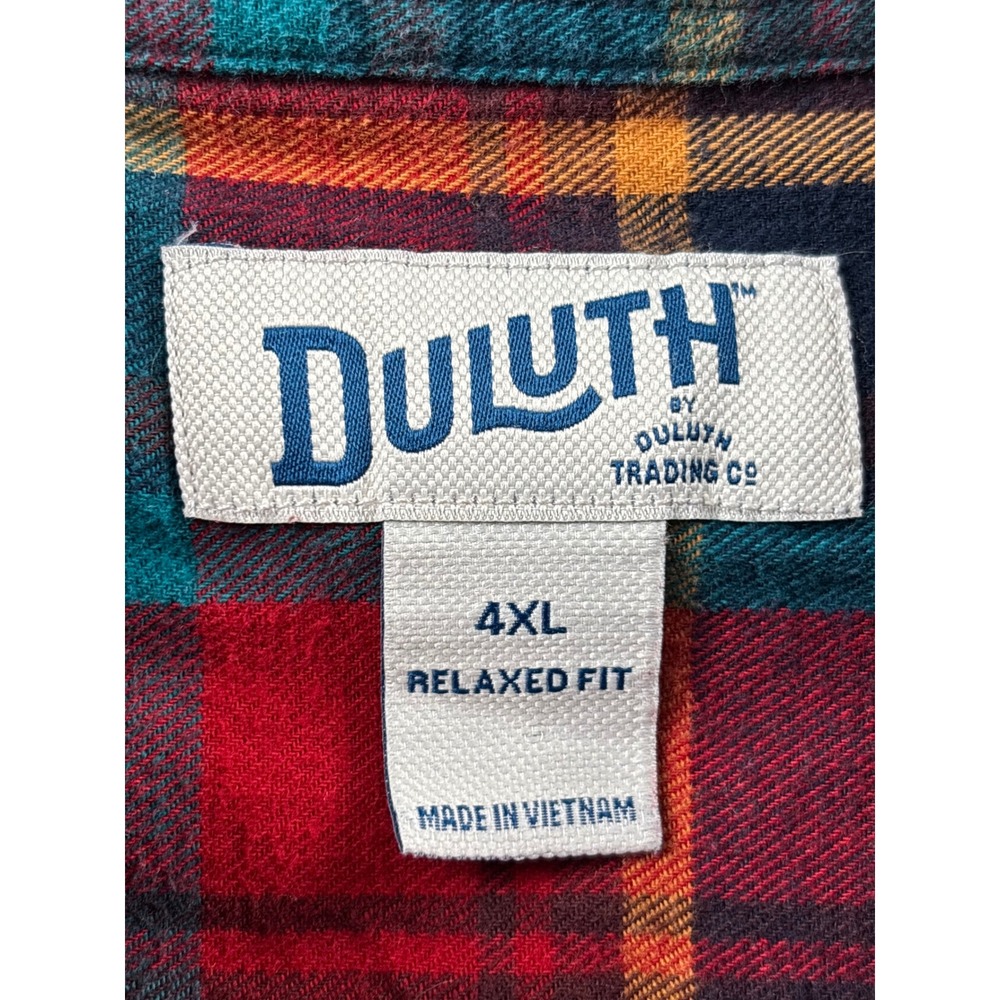 Duluth Trading Co Mens 4XL Plaid Flannel Shirt‎ Relaxed Fit Workwear Heritage - Picture 5 of 11